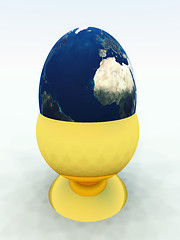 Image showing Egg World In Egg Cup