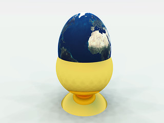 Image showing Egg World In Egg Cup