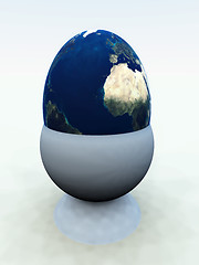 Image showing Egg World In Egg Cup