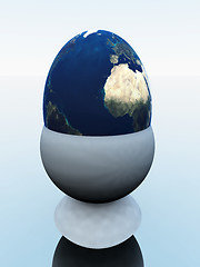 Image showing Egg World In Egg Cup