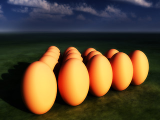 Image showing Easter Eggs On Grass