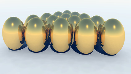 Image showing Golden Easter Eggs