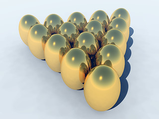 Image showing Golden Easter Eggs