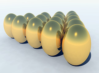 Image showing Golden Easter Eggs