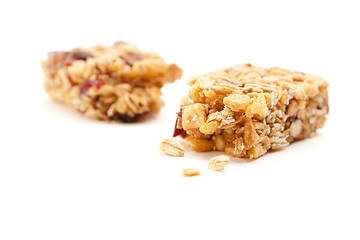 Image showing Broken Granola Bar Isolated on White