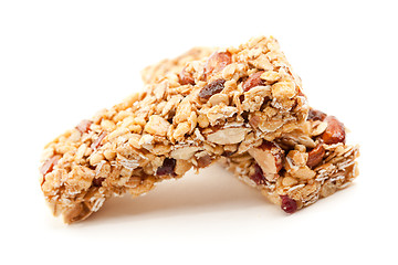 Image showing Two Granola Bars Isolated on White