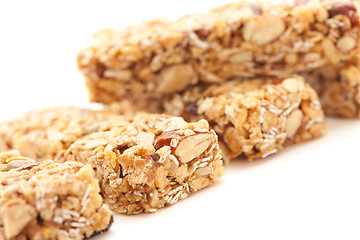 Image showing Several Granola Bars Isolated on White