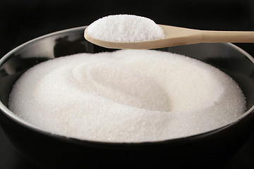 Image showing bowl of sugar with spoon