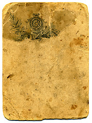 Image showing Old textured paper with tattered edge. on white