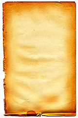 Image showing Old textured paper with tattered edge. On white. #21