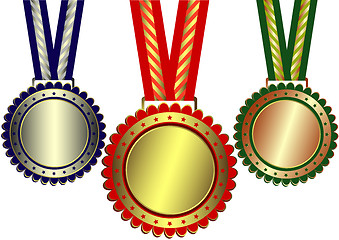 Image showing Gold, silver and bronze awards 