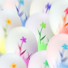 Image showing Falling easter eggs 