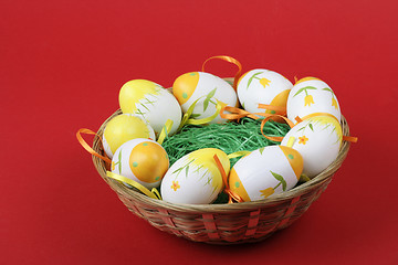 Image showing Painted easter eggs 