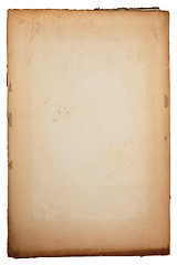 Image showing Old yellow textured paper over white