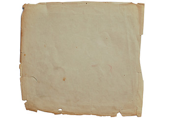 Image showing Old yellow textured paper over white