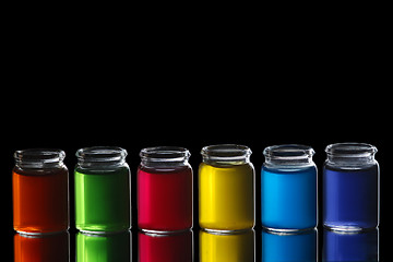 Image showing Colorful bottles