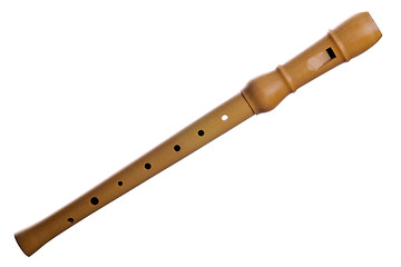 Image showing Recorder (block flute) isolated on white background