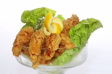 Image showing Deep fried Kings prawns