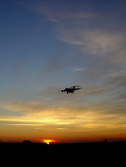 Image showing Airplane In The Sunset