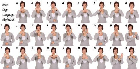 Image showing beauty young deaf person hand demonstrating