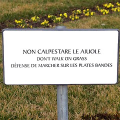 Image showing Don't walk on the grass