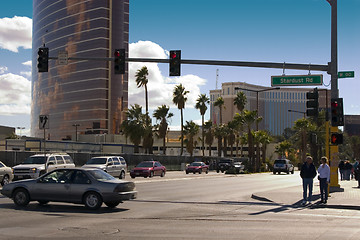 Image showing Stardust Road in Las Vegas with Wynn Hotel in the Background