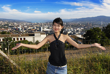 Image showing young asian presenting zurich