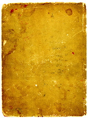 Image showing Old textured paper with tattered edge. On white.