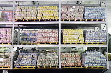 Image showing Production in warehouse shelves