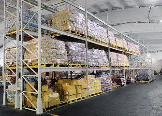 Image showing Production in warehouse shelves