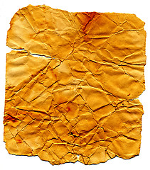 Image showing Old rumpled textured paper. Over white