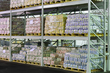 Image showing Production in warehouse shelves