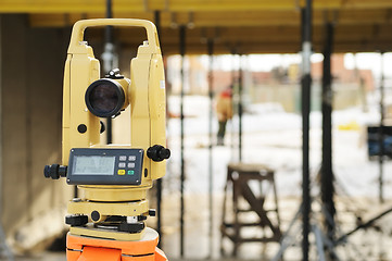 Image showing construction equipment theodolite