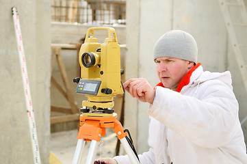 Image showing surveyor worker at construction site