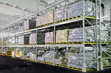 Image showing Production in warehouse shelves