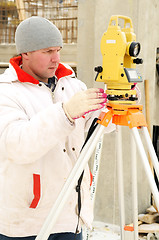 Image showing surveyor worker at construction site
