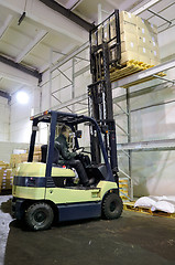 Image showing Forklift in warehouse