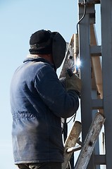 Image showing electric arc welding