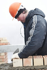 Image showing Brick layer worker builder mason