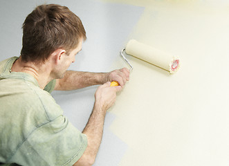 Image showing Painter with roller