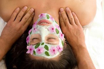 Image showing Beauty treatment mask and massage