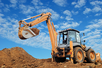 Image showing Excavator Loader with rised backhoe