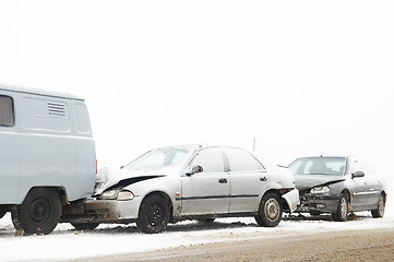 Image showing winter car crash accident