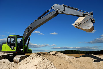 Image showing Excavator loader in sandpit