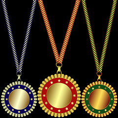 Image showing Gold, Silver And Bronze Medals