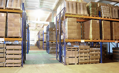 Image showing warehouse with rack arrangement