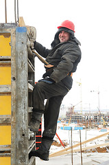 Image showing worker builder at construction site