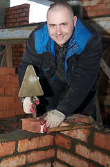 Image showing construction mason worker bricklayer