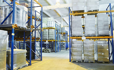 Image showing warehouse with rack arrangement