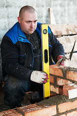 Image showing construction mason worker bricklayer